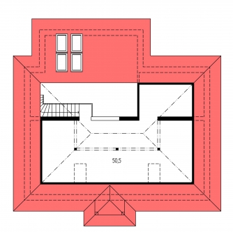 Spiegelverkehrter Entwurf | Grundriss des Obergeschosses - BUNGALOW 33